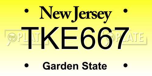 TKE667 New Jersey License Plate