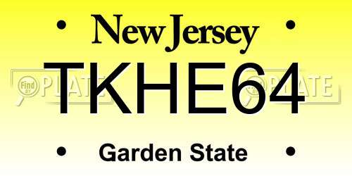 TKHE64 New Jersey License Plate