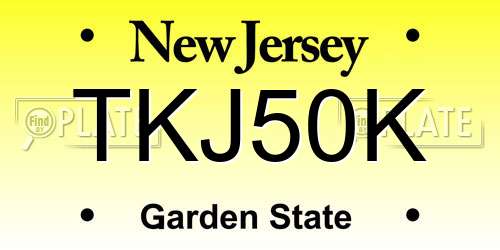 TKJ50K New Jersey License Plate