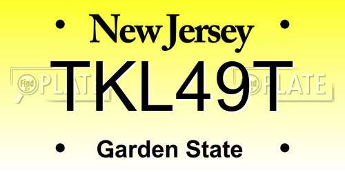 TKL49T New Jersey License Plate