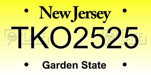TKO2525 New Jersey License Plate