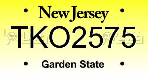 TKO2575 New Jersey License Plate