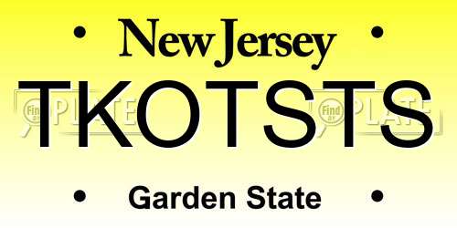 TKOTSTS New Jersey License Plate