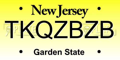 TKQZBZB New Jersey License Plate