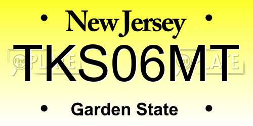 TKS06MT New Jersey License Plate