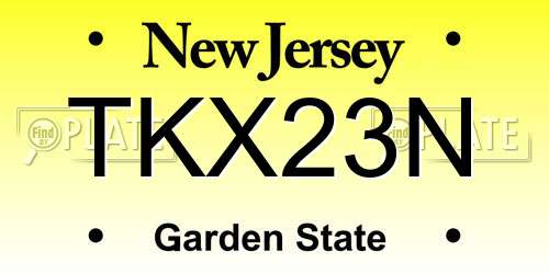 TKX23N New Jersey License Plate