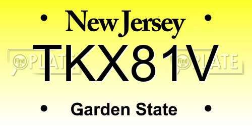 TKX81V New Jersey License Plate