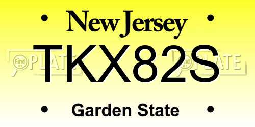 TKX82S New Jersey License Plate