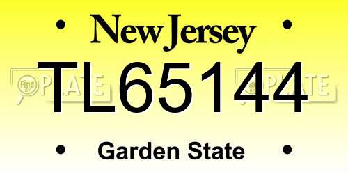 TL65144 New Jersey License Plate