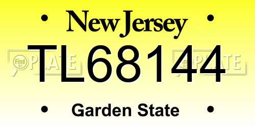 TL68144 New Jersey License Plate