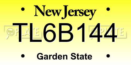 TL6B144 New Jersey License Plate