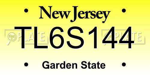 TL6S144 New Jersey License Plate
