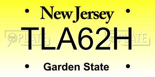 TLA62H New Jersey License Plate
