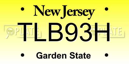 TLB93H New Jersey License Plate