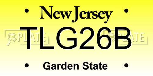 TLG26B New Jersey License Plate