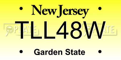 TLL48W New Jersey License Plate