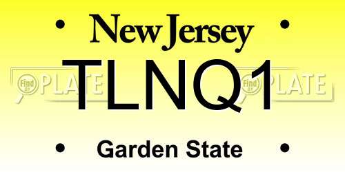 TLNQ1 New Jersey License Plate