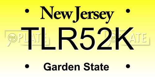 TLR52K New Jersey License Plate