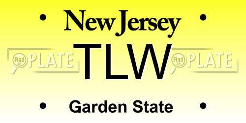 TLW New Jersey License Plate