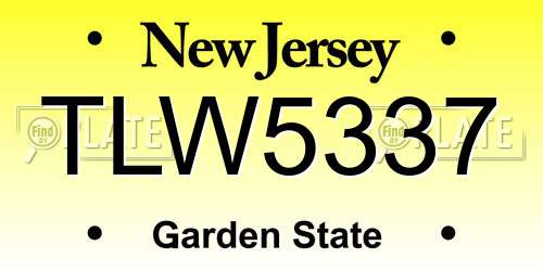 TLW5337 New Jersey License Plate