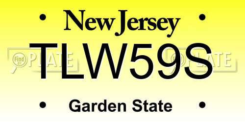 TLW59S New Jersey License Plate