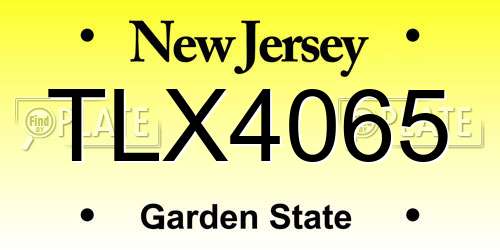TLX4065 New Jersey License Plate