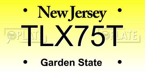 TLX75T New Jersey License Plate