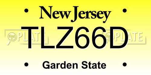 TLZ66D New Jersey License Plate