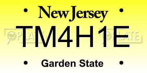 TM4H1E New Jersey License Plate