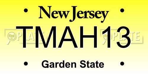 TMAH13 New Jersey License Plate