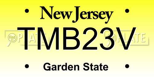 TMB23V New Jersey License Plate