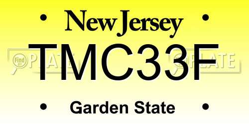 TMC33F New Jersey License Plate