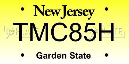 TMC85H New Jersey License Plate