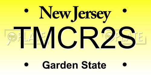 TMCR2S New Jersey License Plate