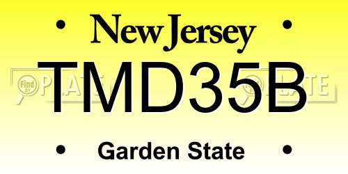 TMD35B New Jersey License Plate