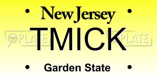 TMICK New Jersey License Plate