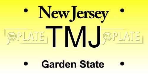 TMJ New Jersey License Plate