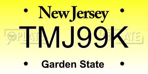 TMJ99K New Jersey License Plate