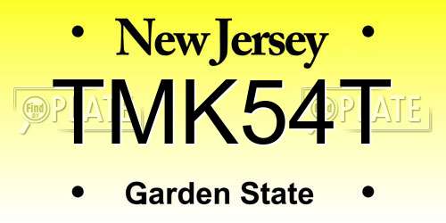 TMK54T New Jersey License Plate