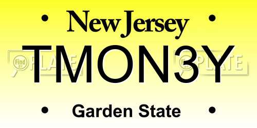 TMON3Y New Jersey License Plate