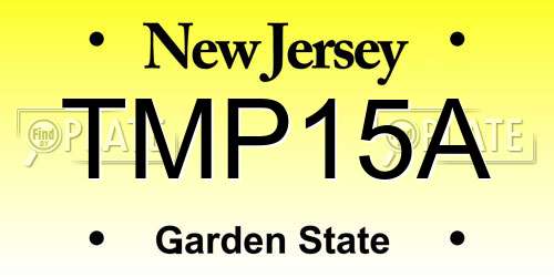 TMP15A New Jersey License Plate