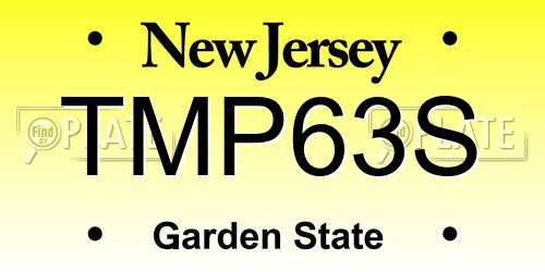 TMP63S New Jersey License Plate