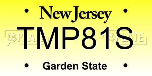 TMP81S New Jersey License Plate