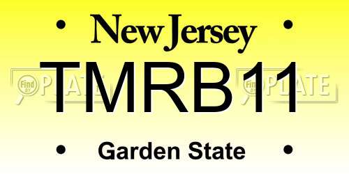 TMRB11 New Jersey License Plate