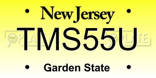 TMS55U New Jersey License Plate