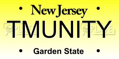 TMUNITY New Jersey License Plate