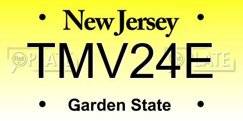 TMV24E New Jersey License Plate