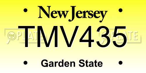 TMV435 New Jersey License Plate