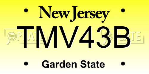 TMV43B New Jersey License Plate