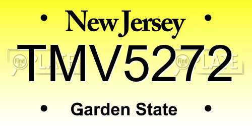 TMV5272 New Jersey License Plate
